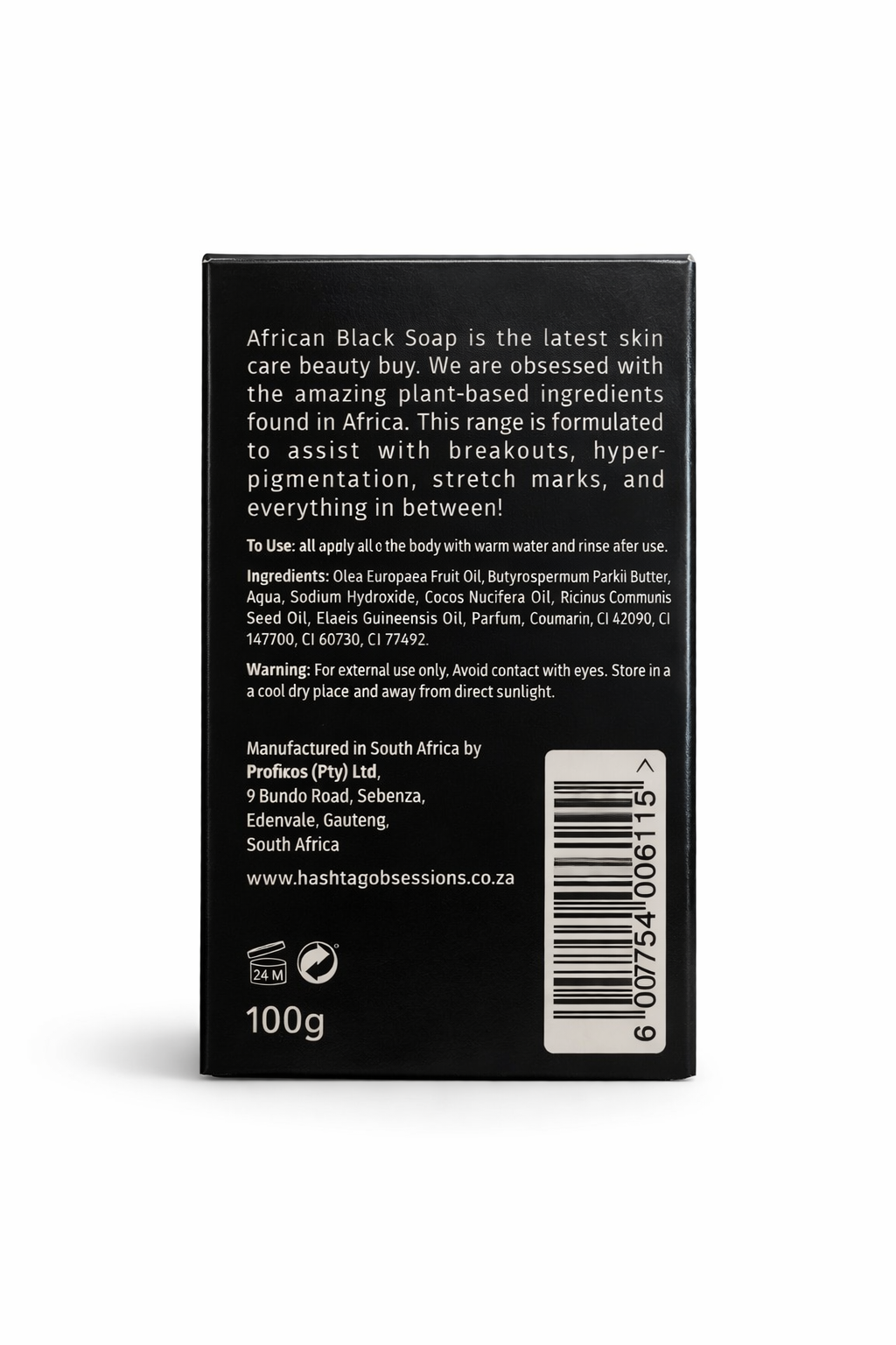 Obsession – African Black Soap Bar 150g